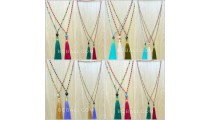 ceramic glass beads tassels necklace mix color wholesale price 50 pieces